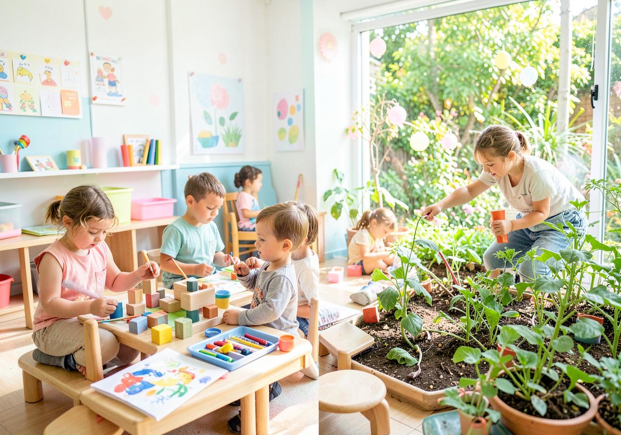The children are involved in activities both indoor and outdoor to increase their learning.